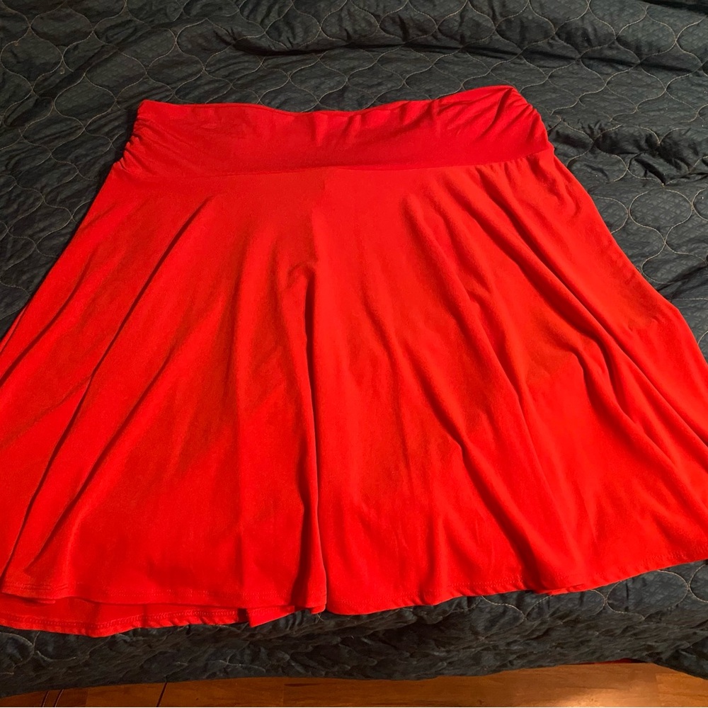 George Red Skater Knee-Length Skirt for Night Out